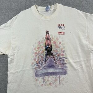 VINTAGE Olympics Shirt Mens Extra Large Adult Gymnastics 1996 Atlanta 90s USA